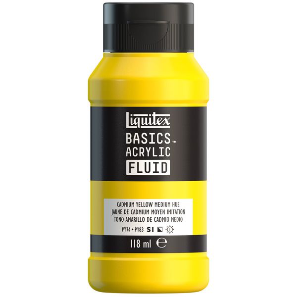 CADMIUM YELLOW MEDIUM HUE 118ML LQX BASICS FLUID