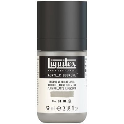 IRIDESCENT BRIGHT SILVER 59ML LQX PRO ACRYLIC GOUACHE