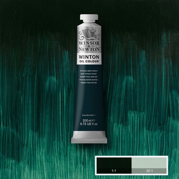 PHTHALO DEEP GREEN W&N WINTON OIL 200ML TUBE