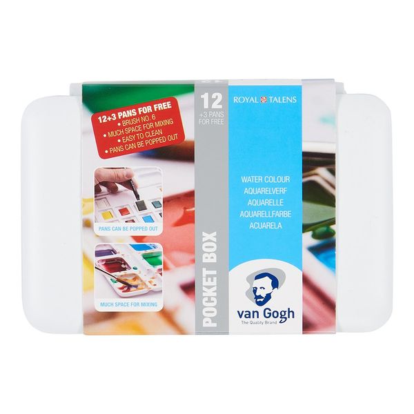 Van Gogh Akvarell Pocketbox Sett – 12+3 – Inkl pense