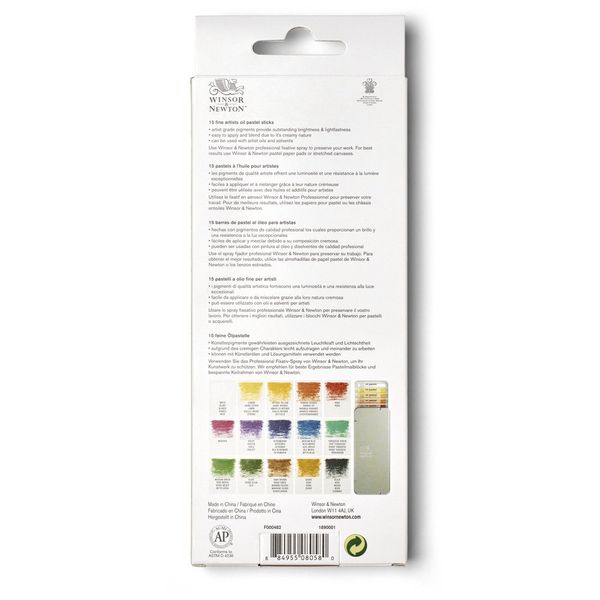 W&N OLJEPASTEL SETT 15 STK