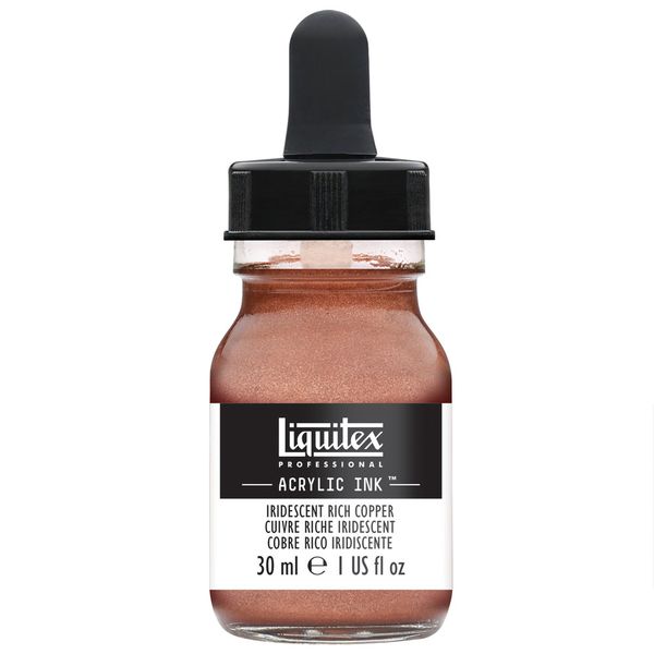 IRIDESCENT RICH COPPER 30ML LQX PRO ACRYLIC INK