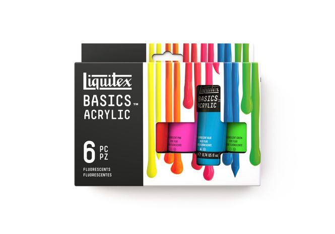 Hovedbilde LQX BASICS ACRYLIC COLOUR SET 6X22ML FLUORESCENT