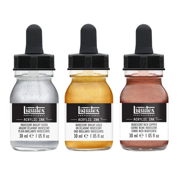 LQX PRO ACRYLIC INK PACK OF 3 IRIDESCENT