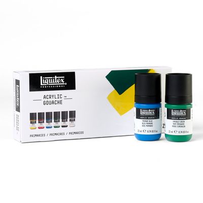 LQX PRO ACRYLIC GOUACHE 6X22ML SET PRIMARIES