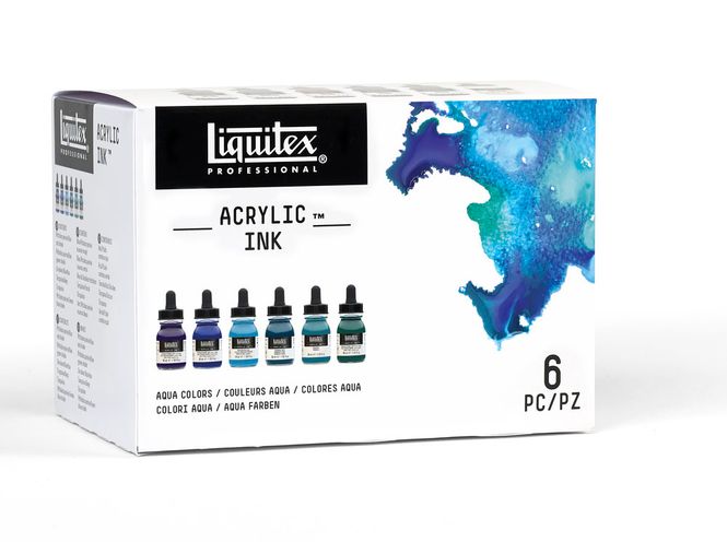 Hovedbilde AQUA COLORS SETT 6X30ML LQX PRO ACRYLIC INK
