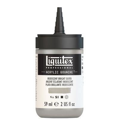 IRIDESCENT BRIGHT SILVER 59ML LQX PRO ACRYLIC GOUACHE