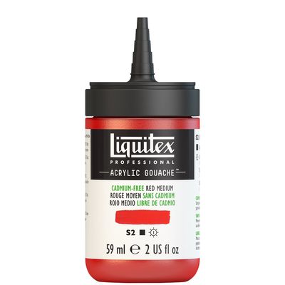 CADMIUM FREE RED MED 59ML LQX PRO ACRYLIC GOUACHE